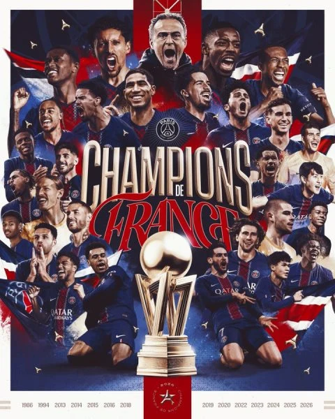 PSG Secure 14th Ligue 1 Title With 2-0 Win Over Lens
