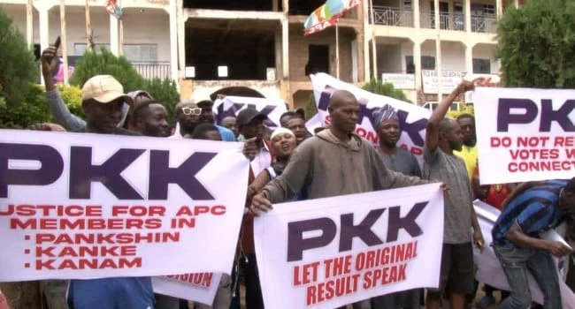APC Youths in Plateau Protest Alleged Manipulation of Gagdi's Primary Win